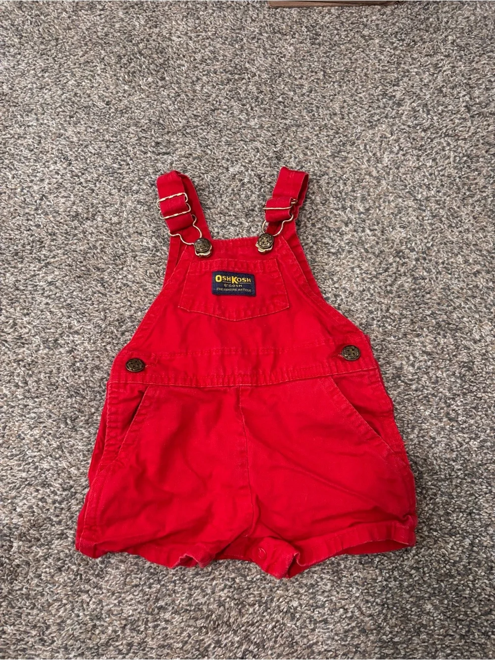 OshKosh B'gosh Bright Red Toddler Shortall Overalls